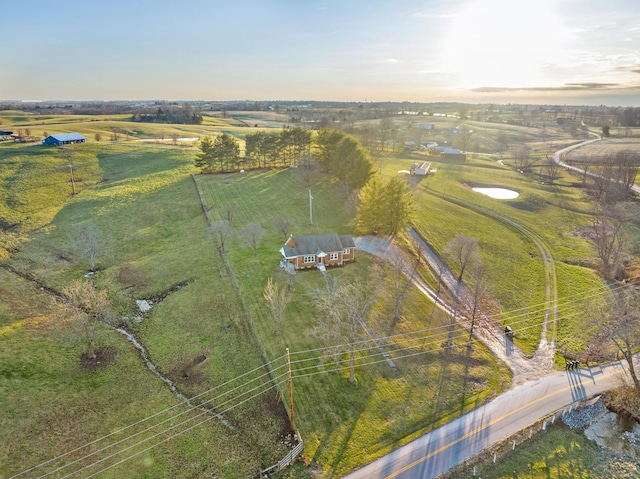 drone / aerial view featuring a rural view