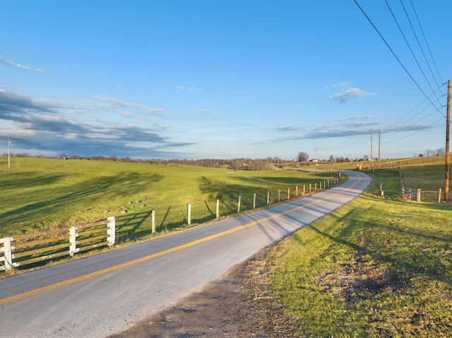 view of street featuring a rural view