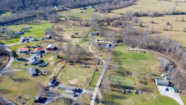 drone / aerial view with a rural view