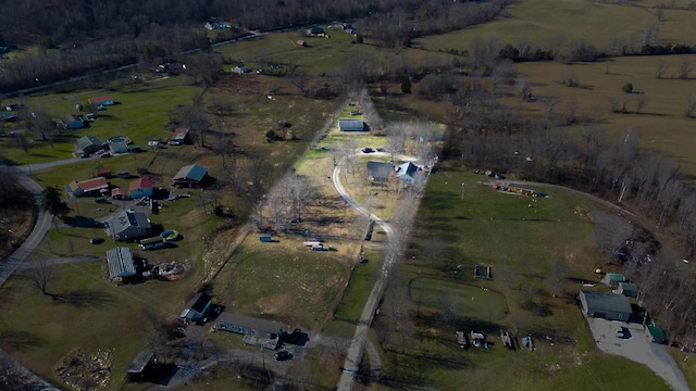 bird's eye view with a rural view