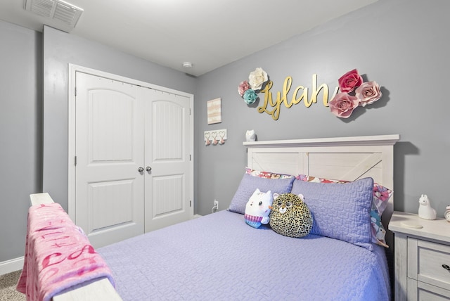 bedroom featuring a closet