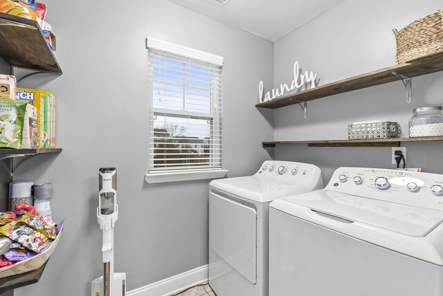 washroom featuring separate washer and dryer