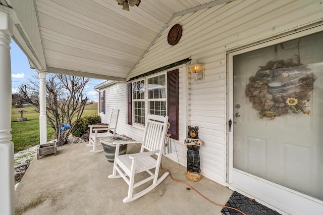 view of patio / terrace with a porch