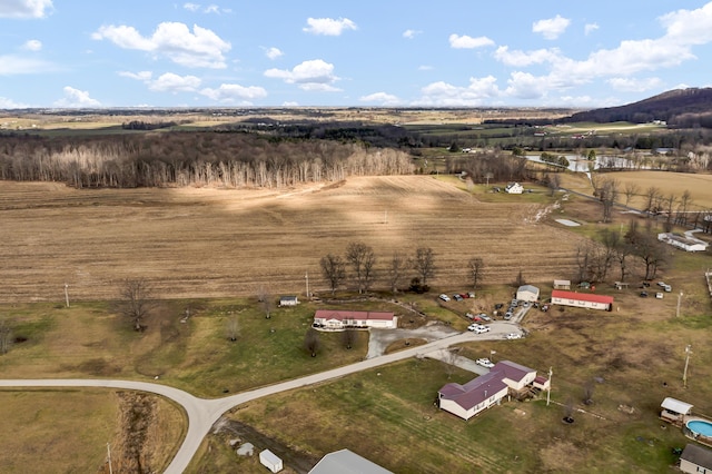 bird's eye view featuring a rural view