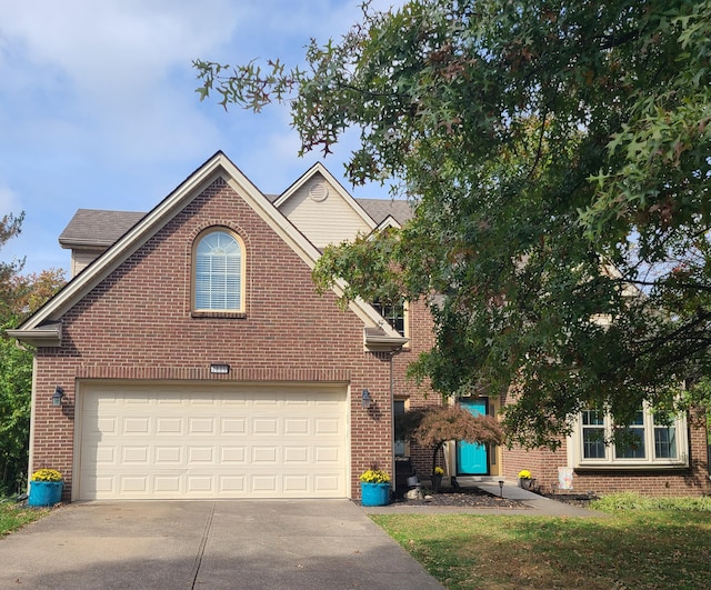 front facade with a garage