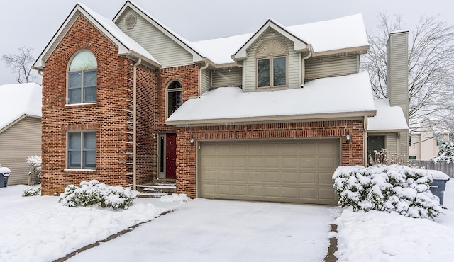 view of front of house with a garage