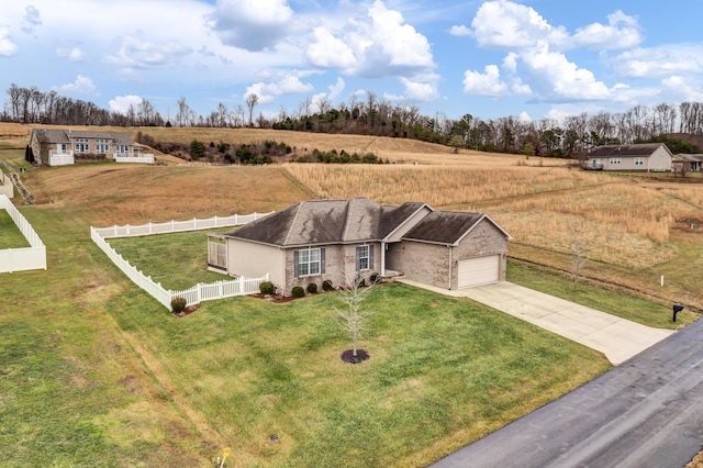 bird's eye view featuring a rural view