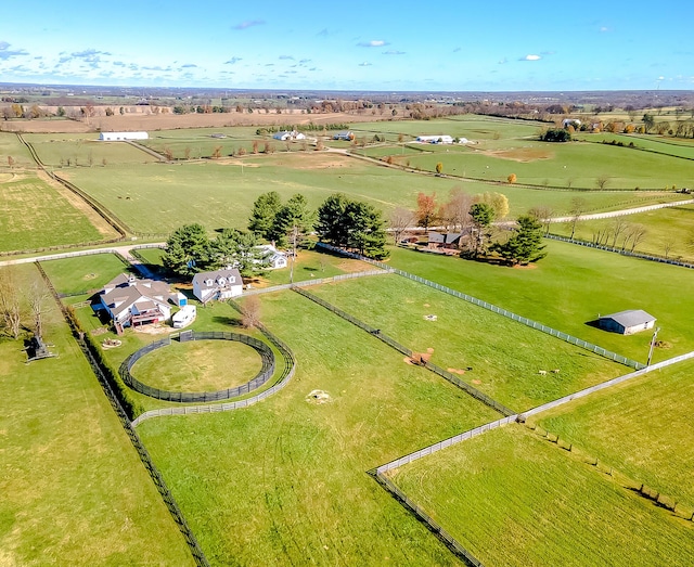 bird's eye view with a rural view