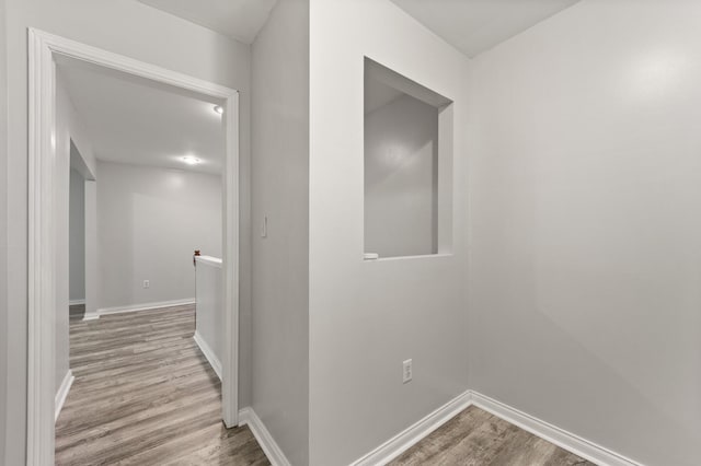 hall featuring light hardwood / wood-style flooring