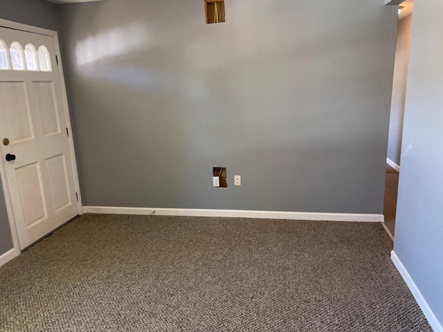 entryway with carpet floors