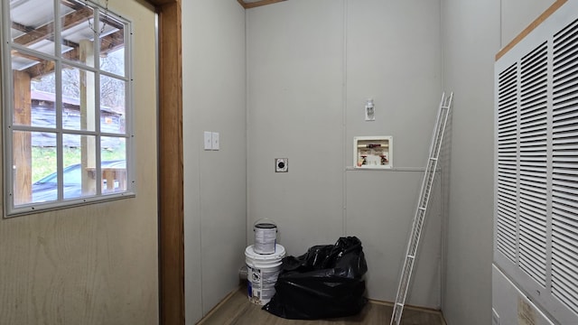 laundry area with washer hookup and electric dryer hookup