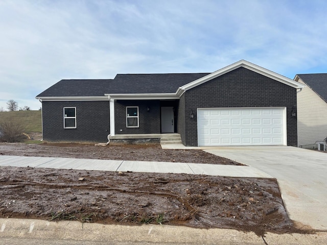 view of front of house with a garage