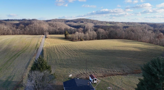 bird's eye view featuring a rural view