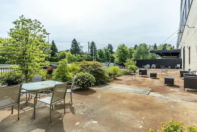 view of patio with an outdoor living space