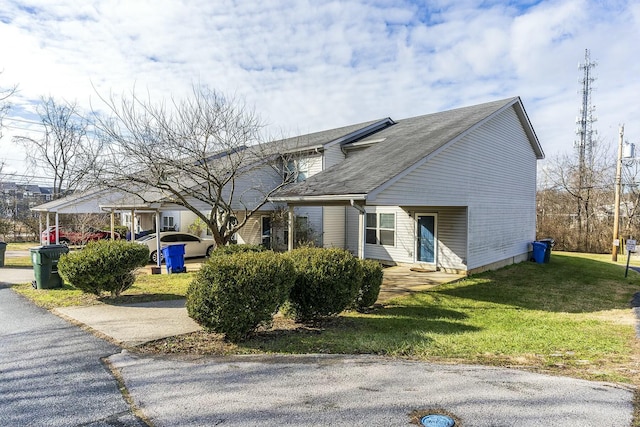 exterior space featuring a front yard