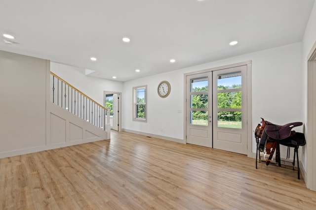 interior space featuring light wood-type flooring