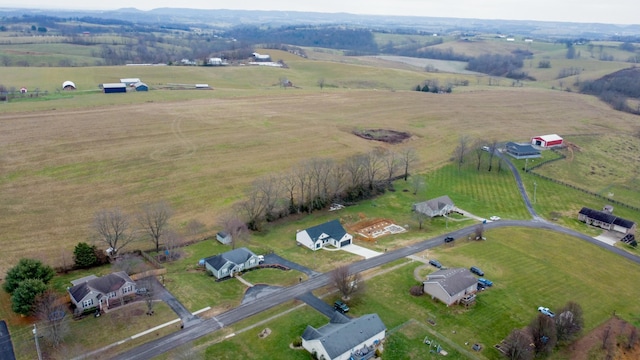 aerial view featuring a rural view