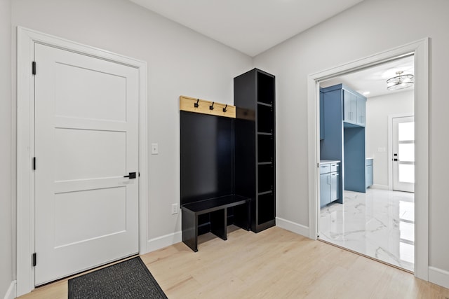 mudroom featuring hardwood / wood-style flooring