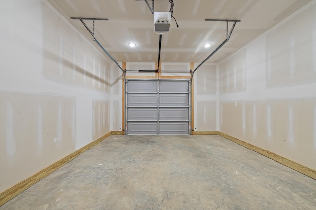 garage featuring a garage door opener