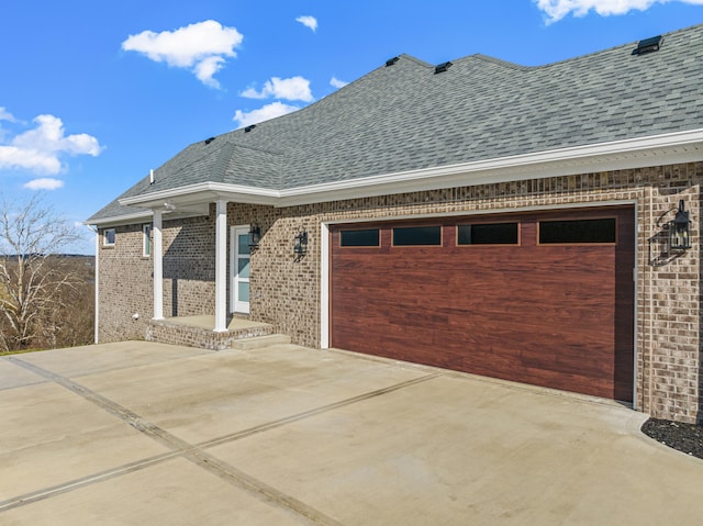 view of property exterior with a garage