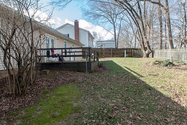 view of yard featuring a deck