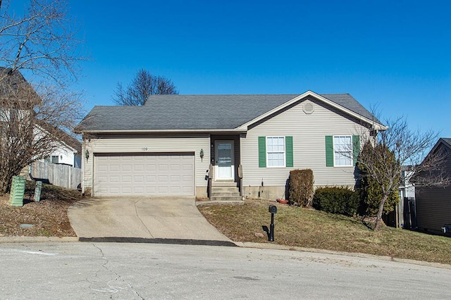 ranch-style home with a garage