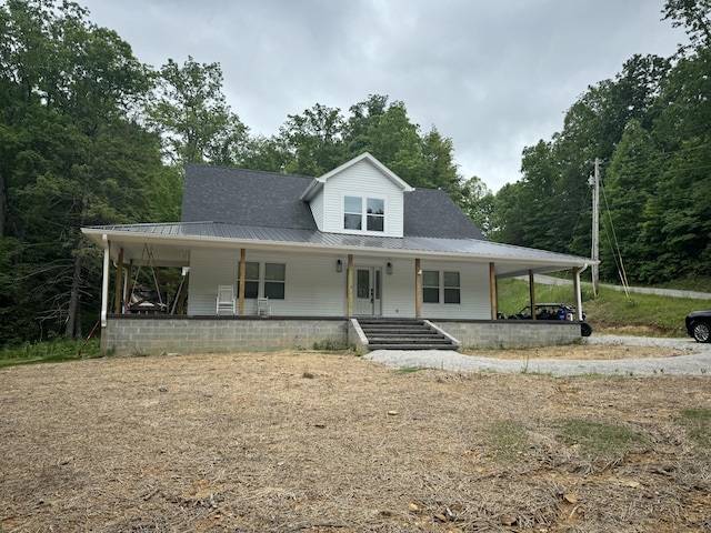 farmhouse-style home with covered porch