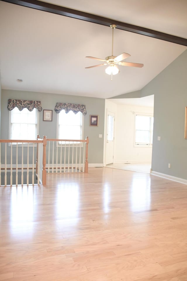781 E Lexington St, Harrodsburg, KY 40330 - empty room featuring a ceiling fan, baseboards, and light wood finished floors