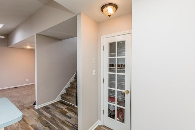 interior space featuring wood-type flooring