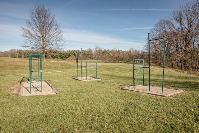 view of playground featuring a yard