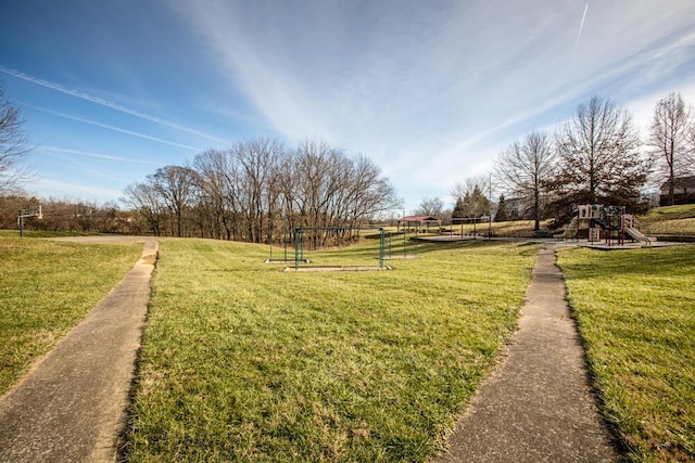 view of yard featuring a playground