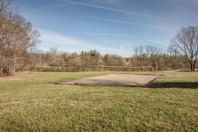 view of yard featuring volleyball court