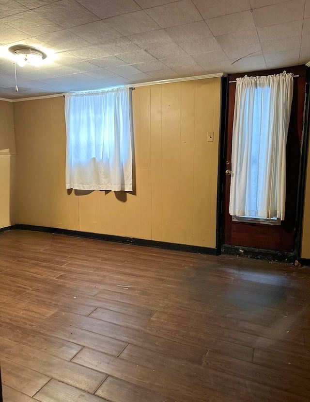 empty room with hardwood / wood-style floors