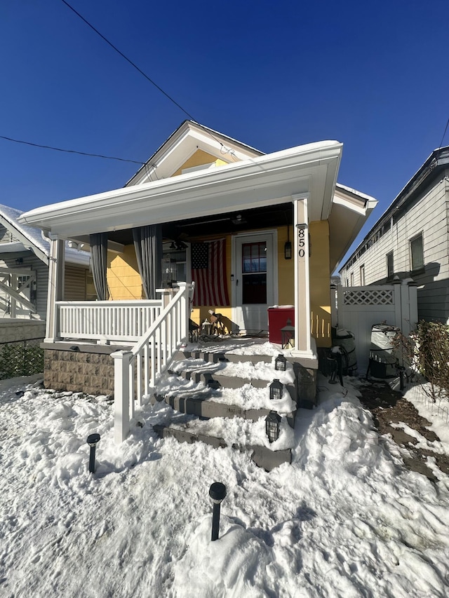 view of front of house with a porch