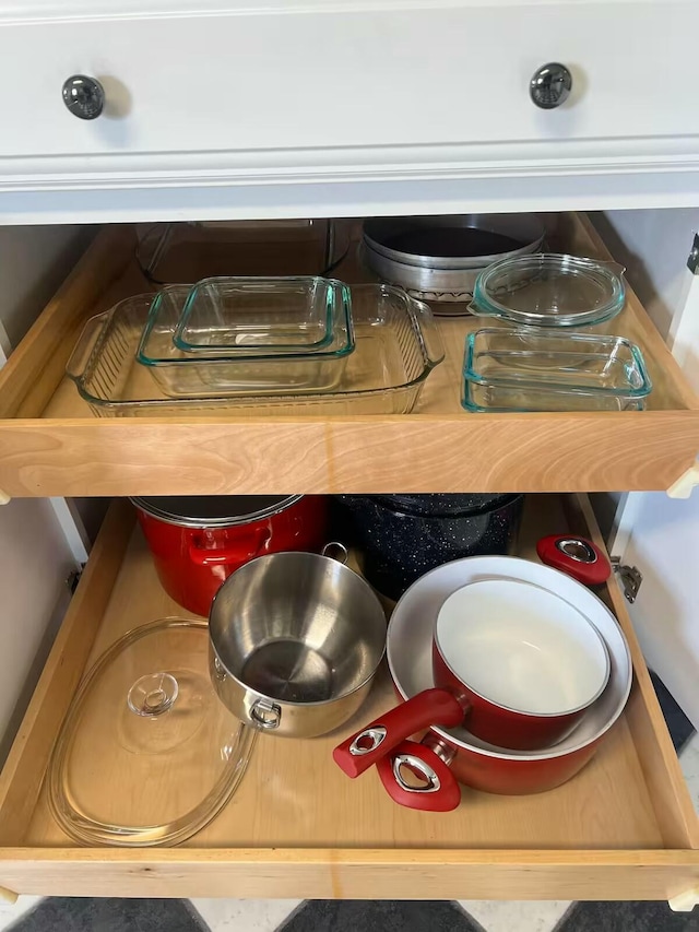 interior details featuring butcher block counters