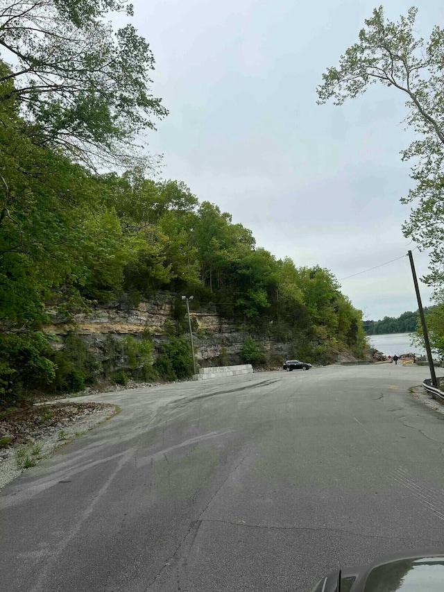 view of road featuring a water view