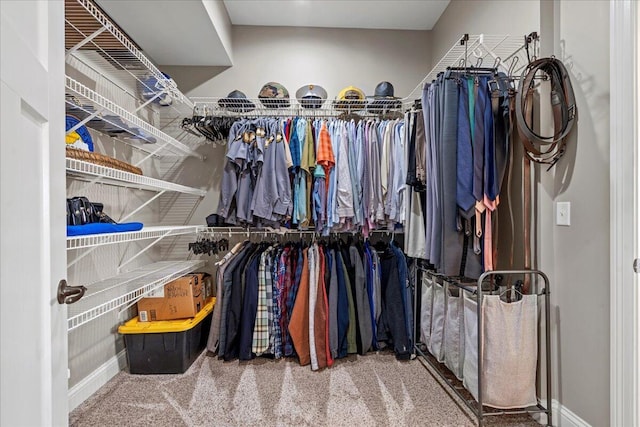 spacious closet with carpet floors