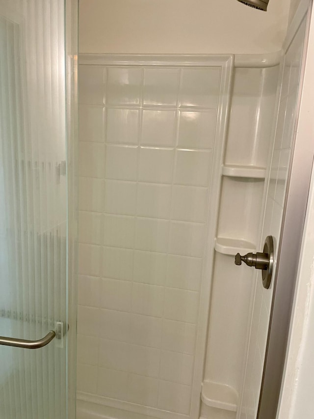 full bath with a shower stall