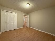 unfurnished bedroom with wood-type flooring and a closet