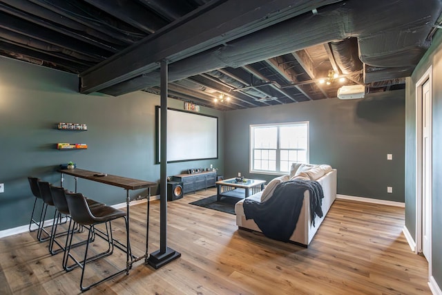 interior space with hardwood / wood-style floors