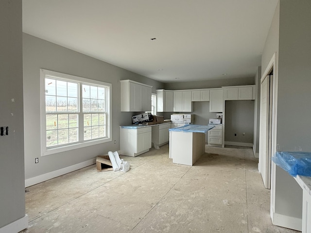 kitchen featuring white cabinetry and a kitchen island