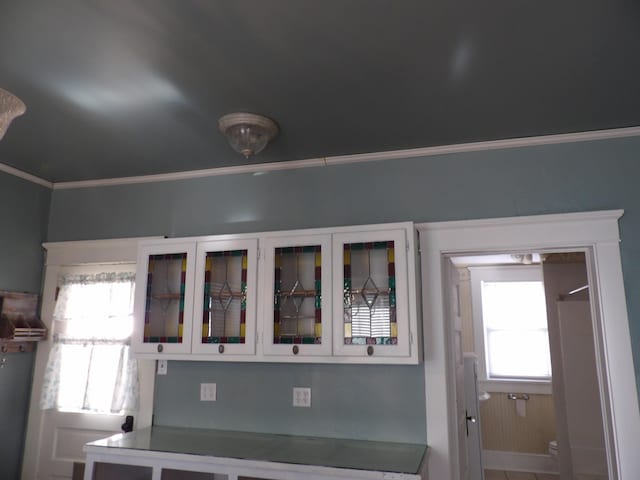 kitchen with white cabinetry