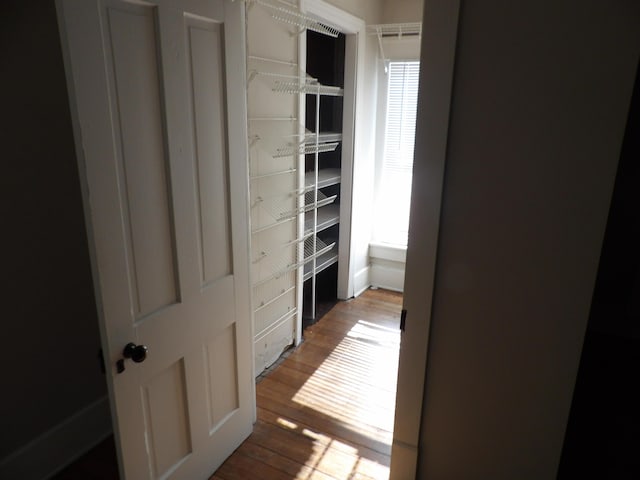 hall featuring light wood-type flooring