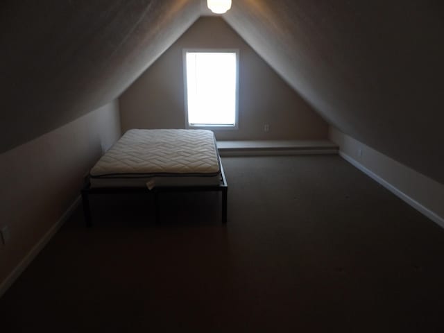 bedroom with vaulted ceiling