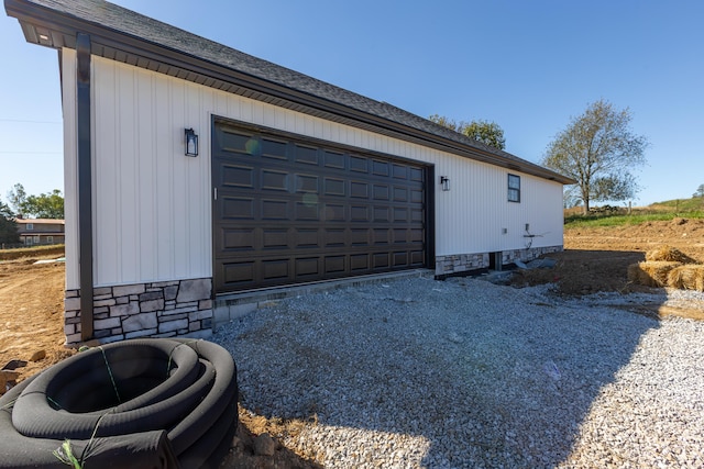 view of garage