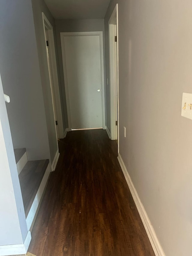 hallway featuring dark hardwood / wood-style floors