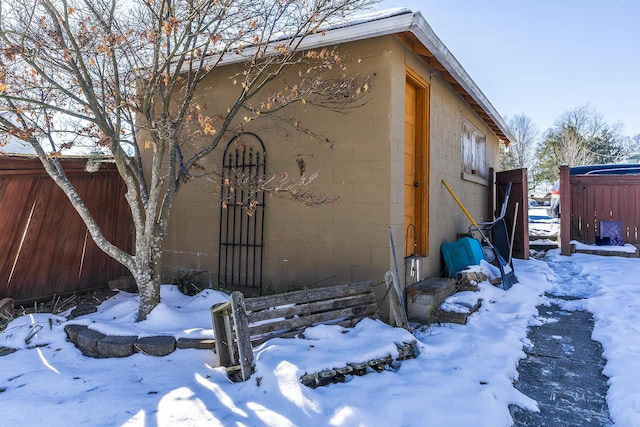 view of snowy exterior