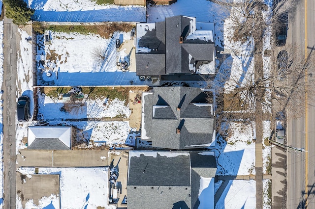 view of snowy aerial view