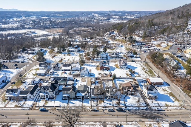 view of snowy aerial view