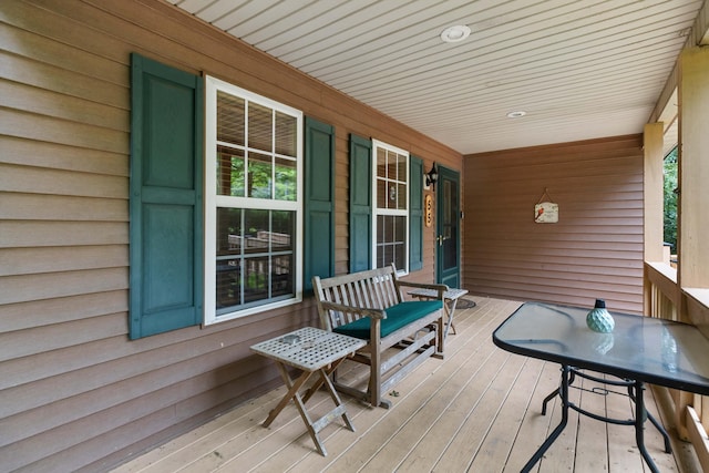 deck with covered porch